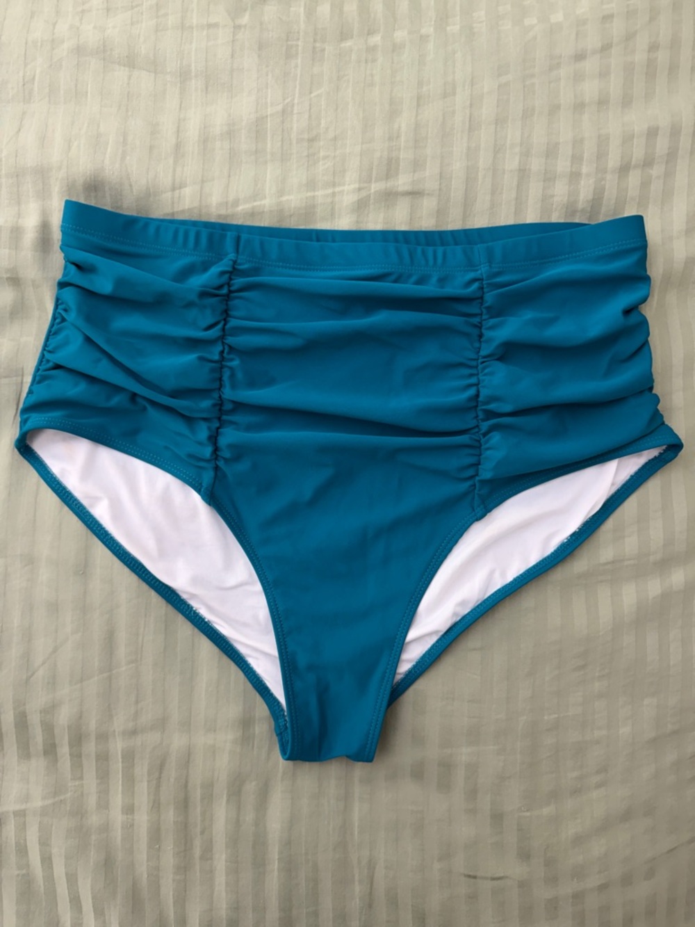 Younique High-Waist Ruched Bikini Bottoms - Teal
